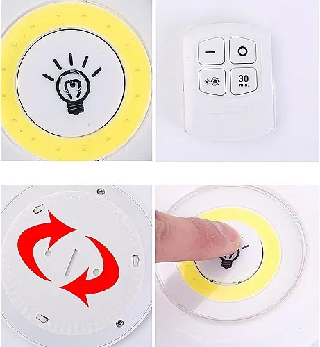 Lot de 3 Spots Led Sans Fil avec Télécommande