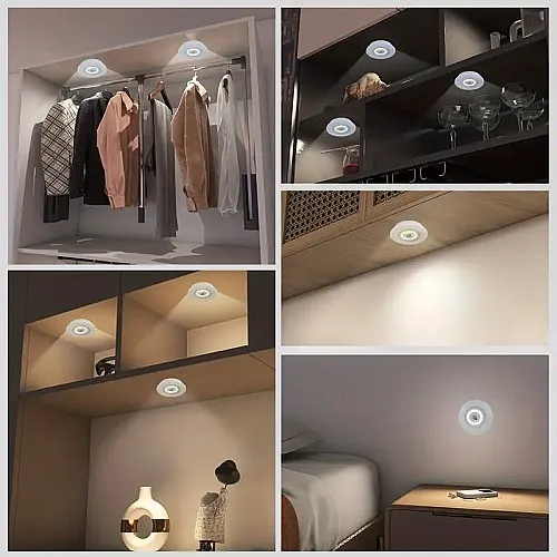 Lot de 3 Spots Led Sans Fil avec Télécommande