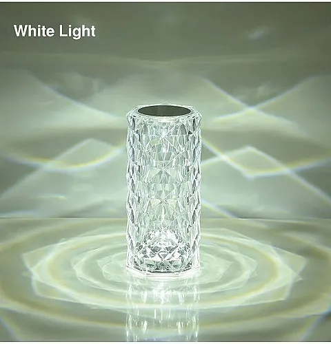 Led Crystal Table Lamp Rose Light Projector 3/16 Colors Touch Control RGB