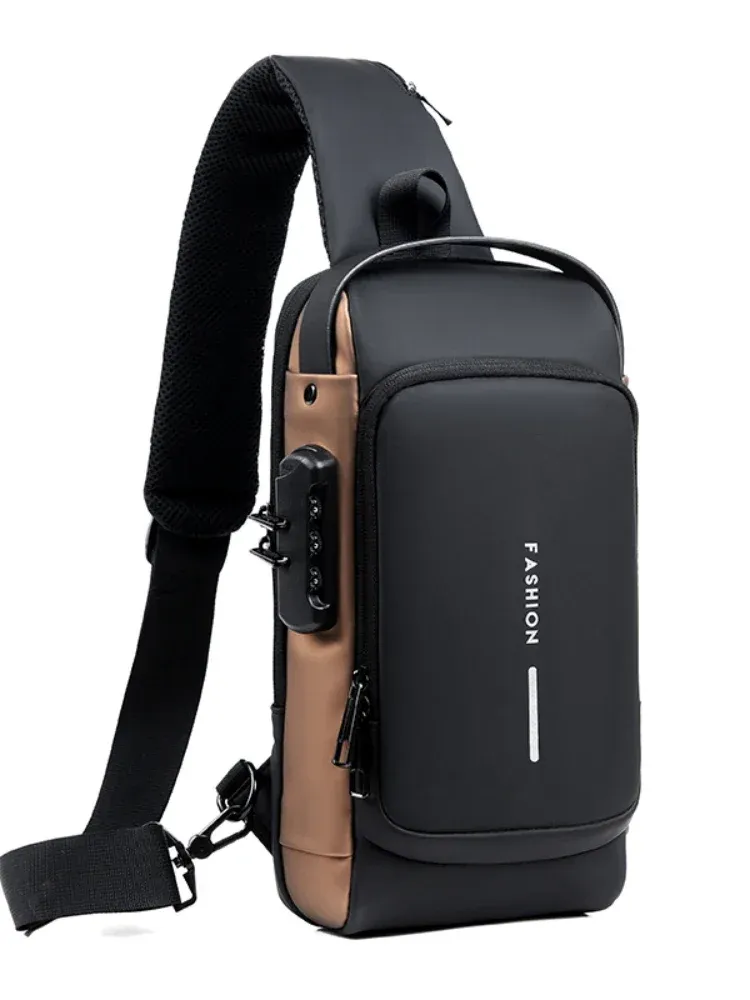 Men's Multifunction Anti-theft USB Shoulder Bag Man Crossbody