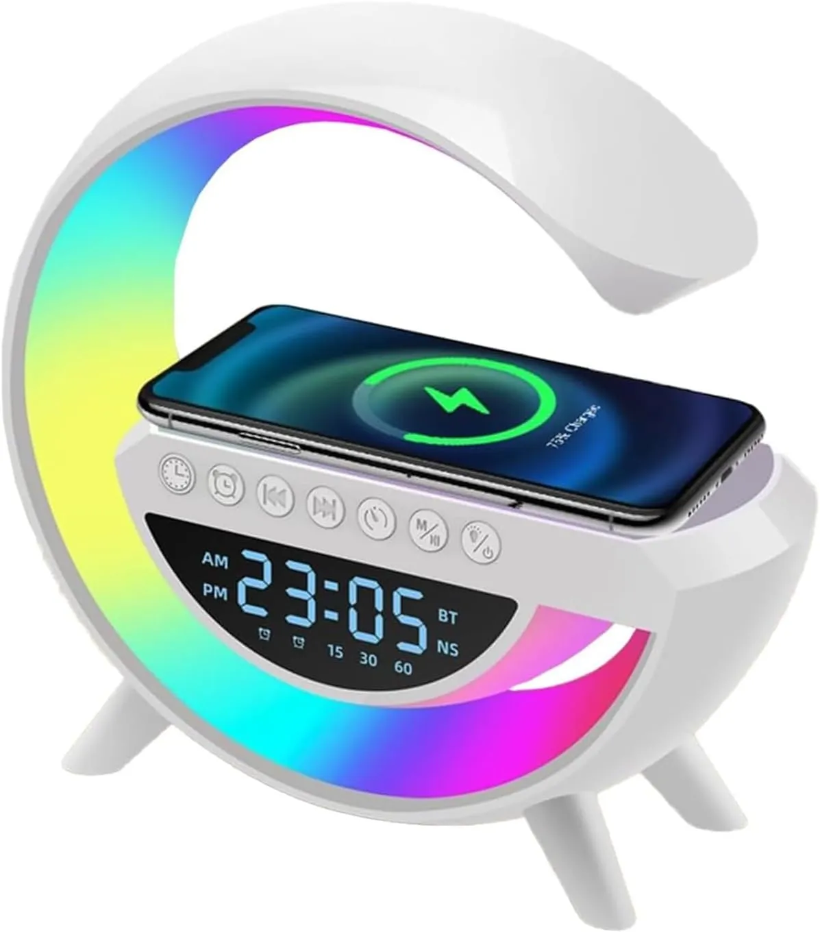 Haut-Parleur Bluetooth avec LAMPE LED 6 EN 1 + CHARGEUR SANS FIL BT-3401